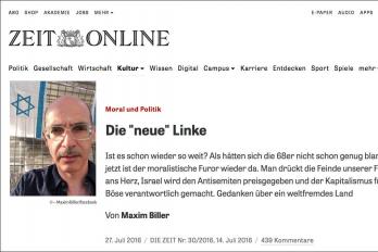 Abb. Maxim Biller auf ZEITonline