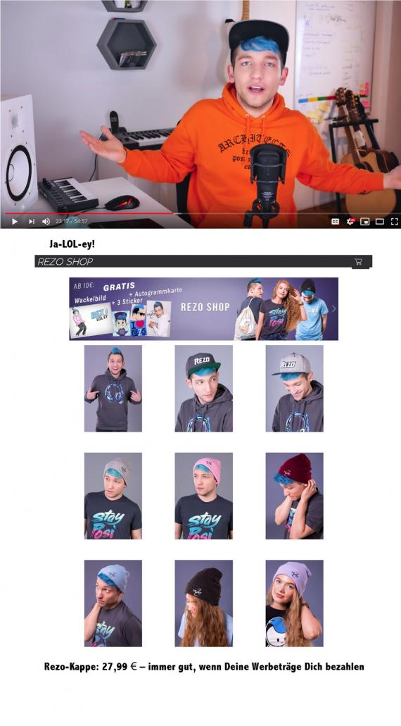 Rezo in seinem Studio und eine Seite des Rezo-Shops