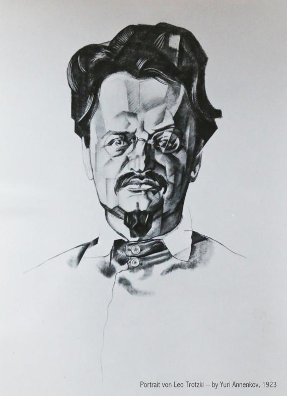 Bleistiftzeichnung/Karikatur von Leo Trotzki