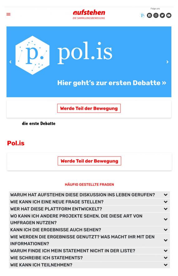 WebSite &quot;Aufstehen&quot;