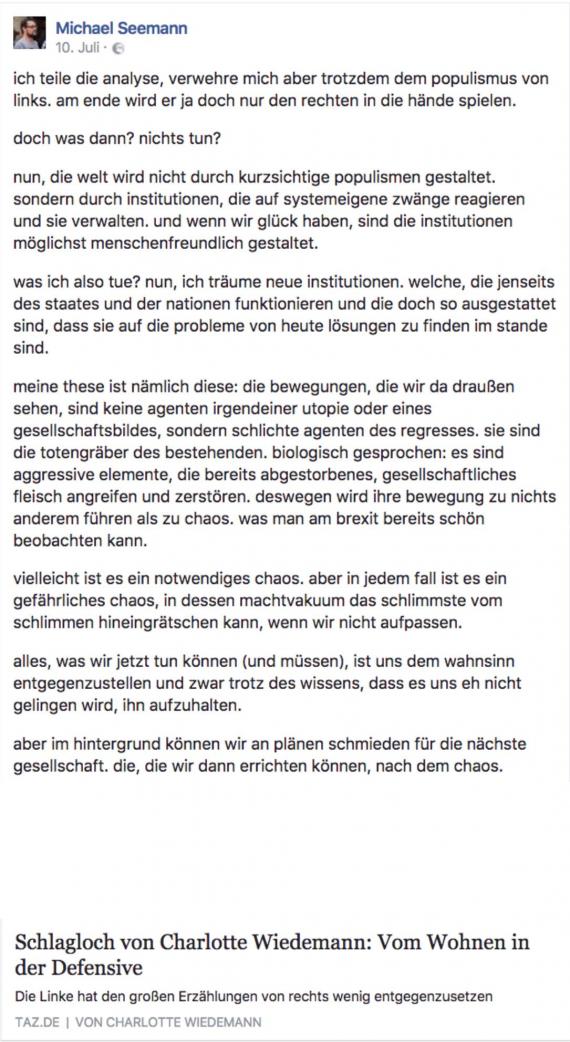 Text Seemann vs Text Wiedemann