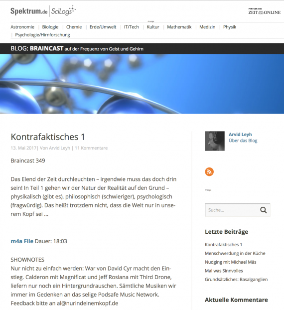 Hinweis auf Braincast 349 &quot;Kontrafaktisches&quot;