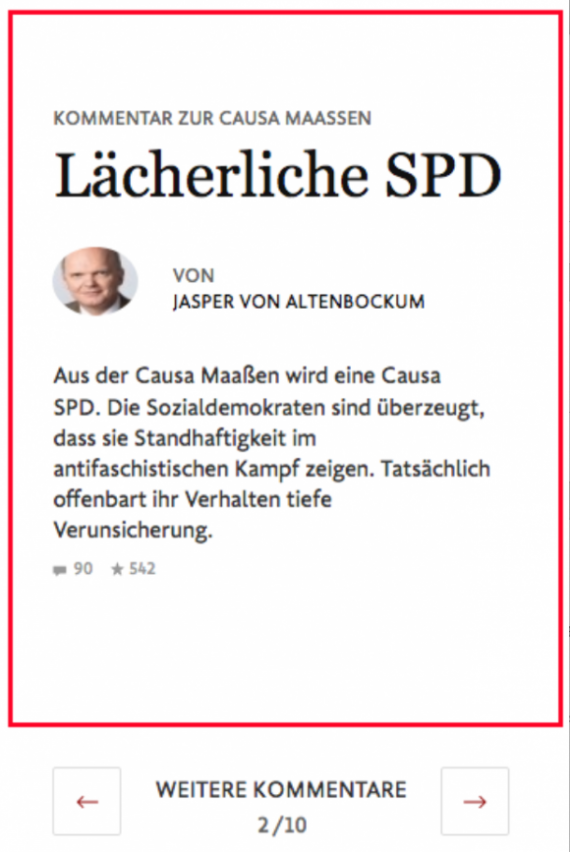 Kommentar des Herrn von Altenbockum in der FAZ