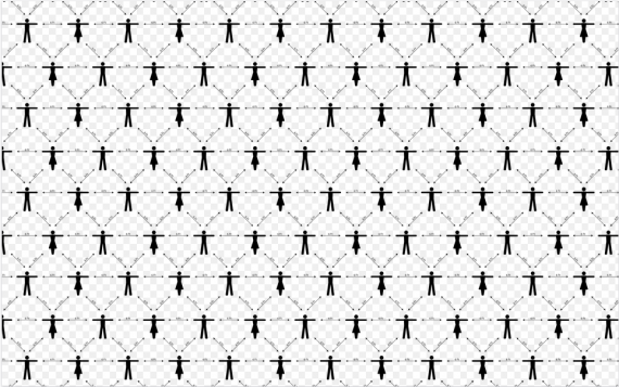 Grafik mit Menschen in Abstandskreisen