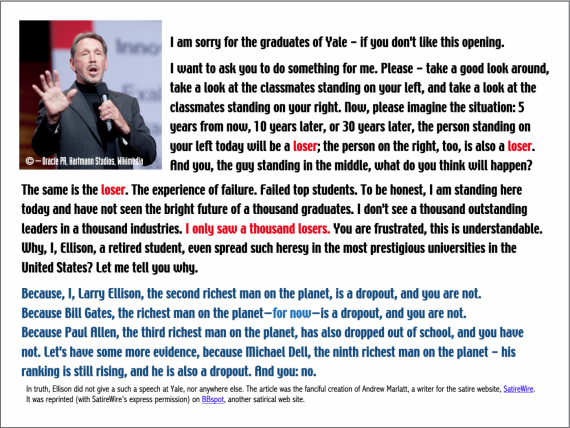 Ein gefakedtes Zitat von Larry Ellison – also eben nicht von dem#