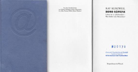 Umschlag und Innenseite des Kurzweil-Buches Homo Sapiens
