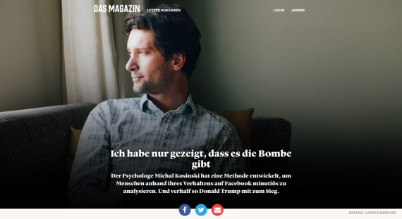 Aufmacher des &quot;dasmagazin.ch&quot;